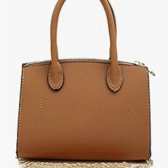 Top handle satchel bag with gold hardware and lock - Picture 4 of 5